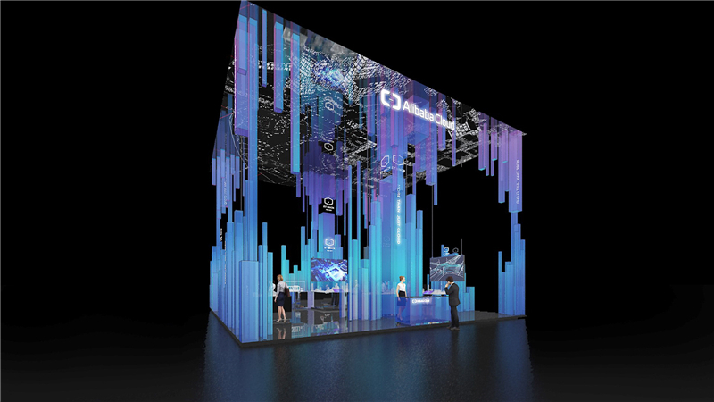 青島海爾空調(diào)電子有限公司參展廣州會(huì)展中心展覽設(shè)計(jì)展臺(tái)搭建2